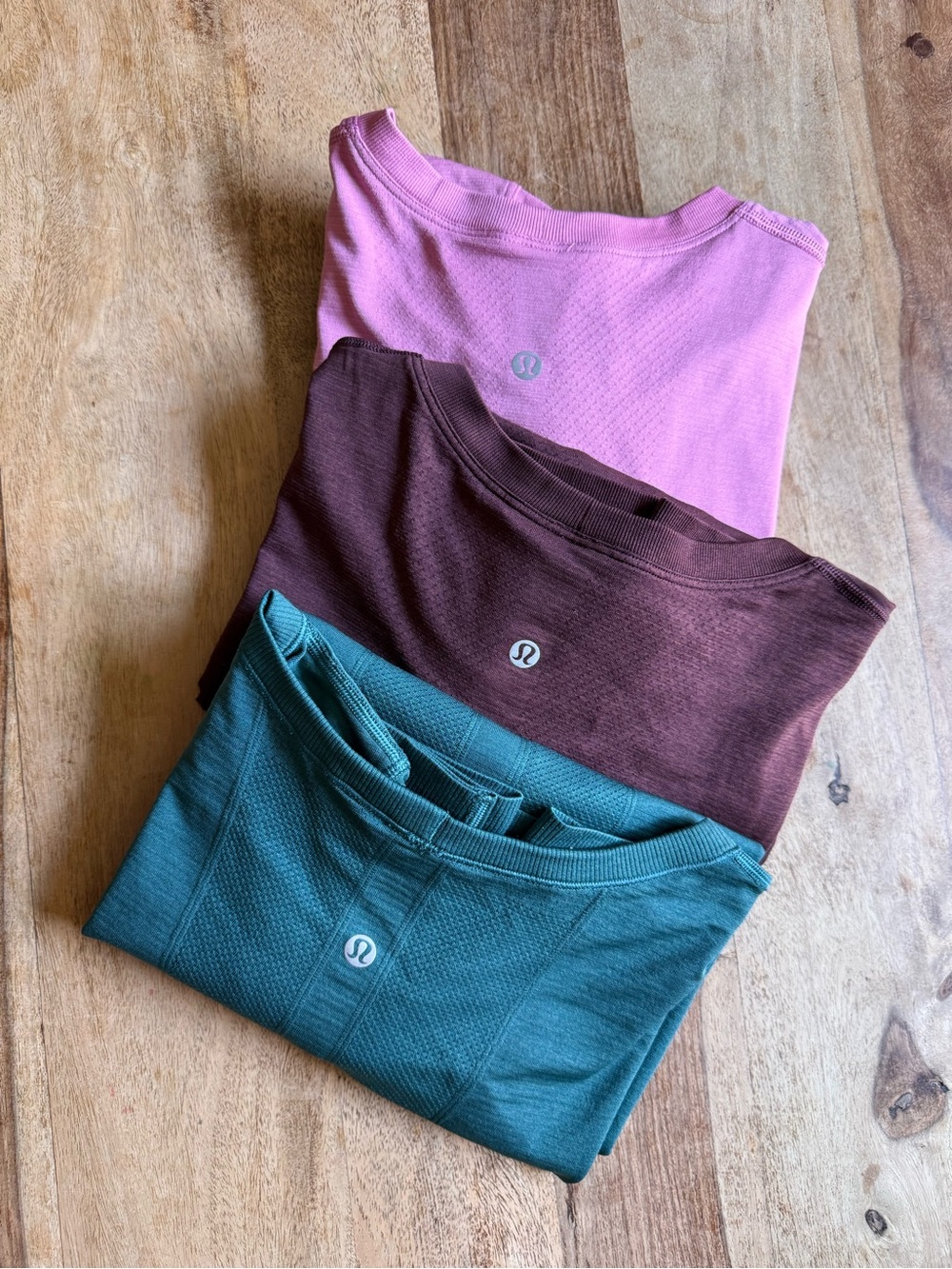 lululemon bundle of 3 swiftly relaxed fit long sleeve Pink, maroon, Teal